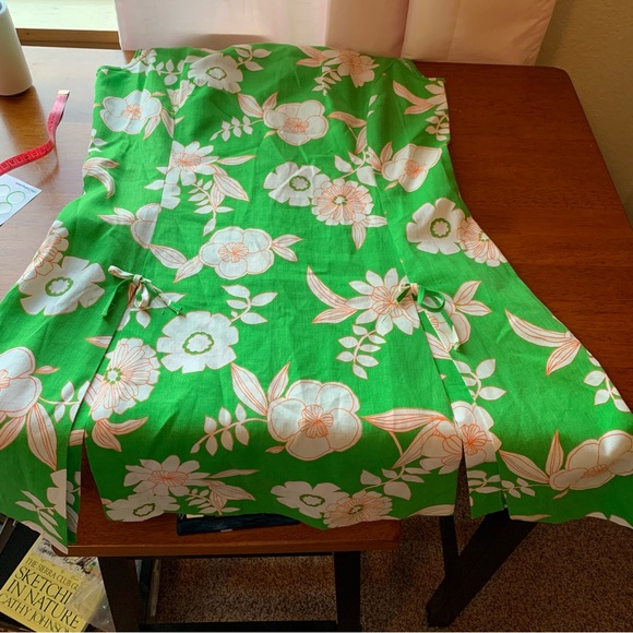 Vintage 60s Dash About Mod Scooter Dress Size M Floral Lime Green Bows - Picture 14 of 15